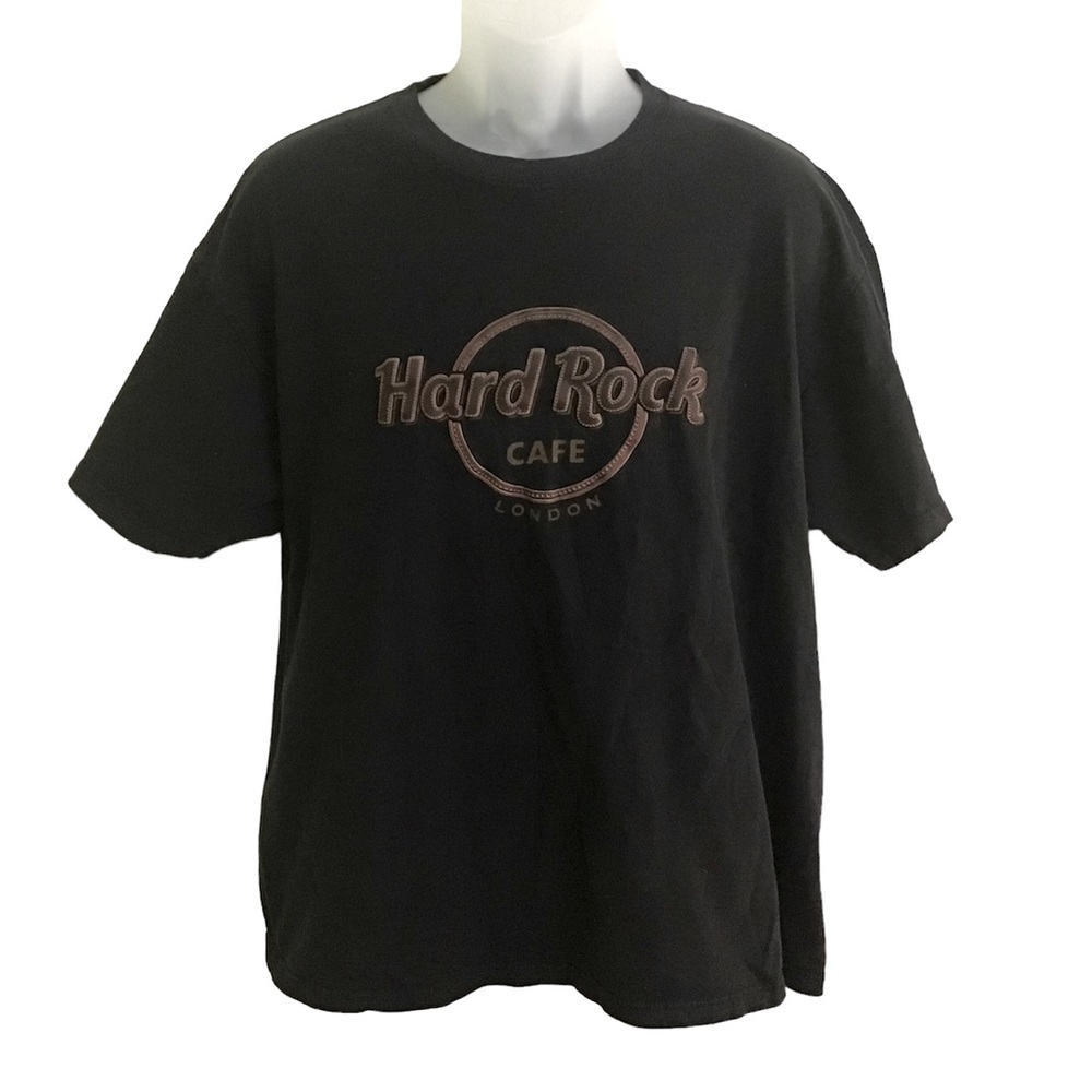 Hard Rock Cafe Black and Brown Graphic Short Sleeve T-Shirt Men’s Fall Sz Large